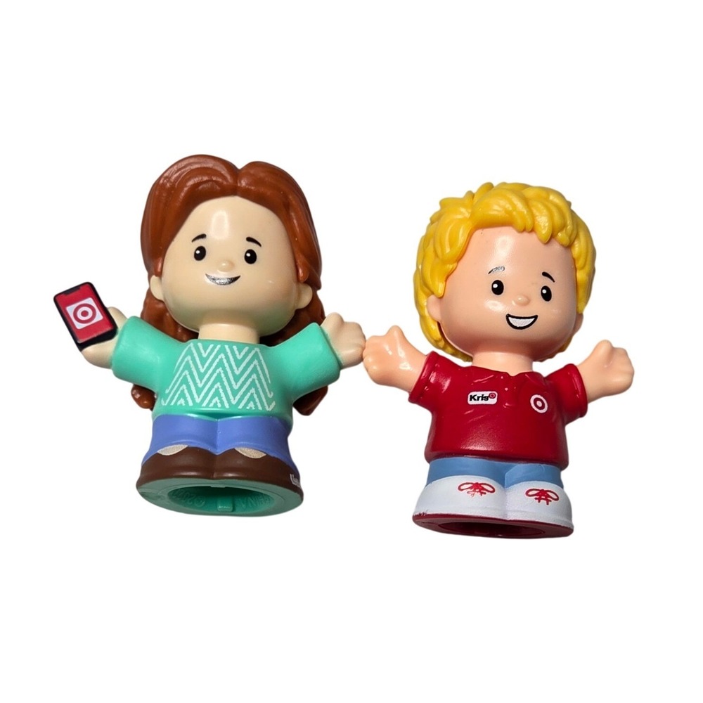Fisher-Price Little People Target Figures Employee Kris and Guest with Phone‎
